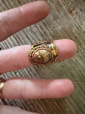 Handcrafted Brown Jasper Statement Ring - Women Jewelry
